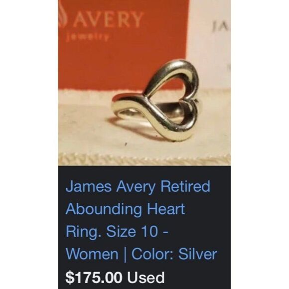 James Avery 925 Abounding Heart Ring (Retired) - Picture 8 of 8